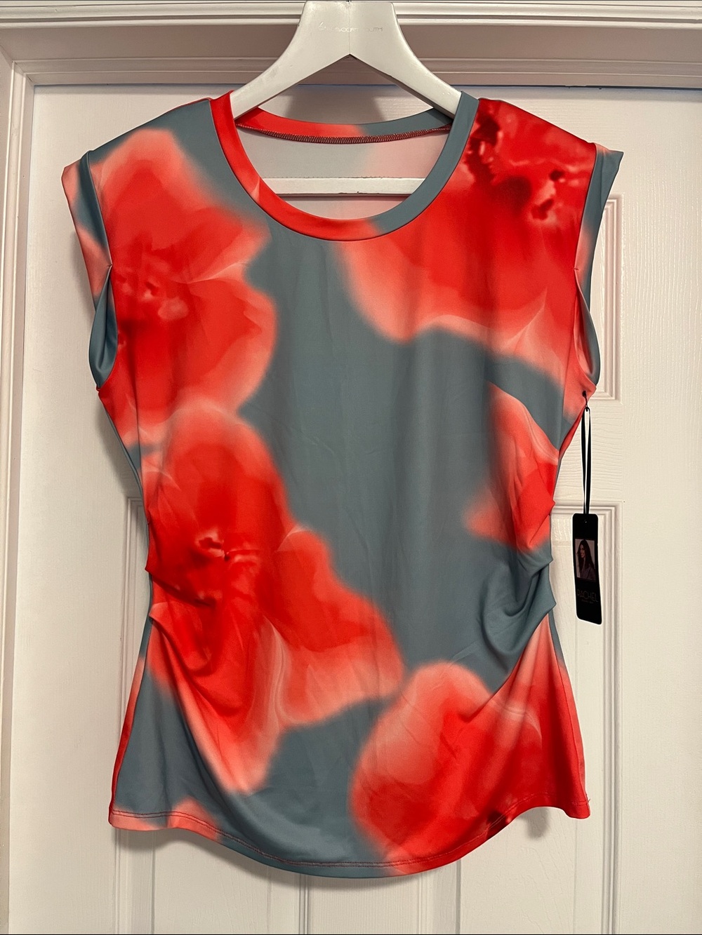 RACHEL Rachel Roy Coral Floral Cap Sleeve Tank Top